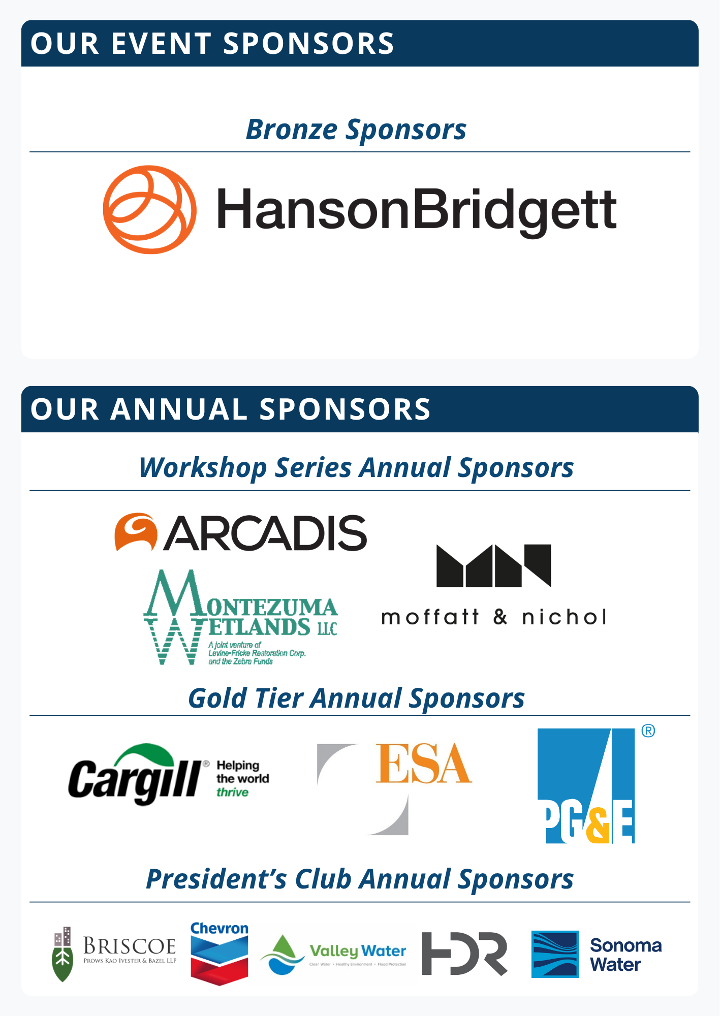 2026 Bay Planning Coalition Workshop and Annual Sponsors